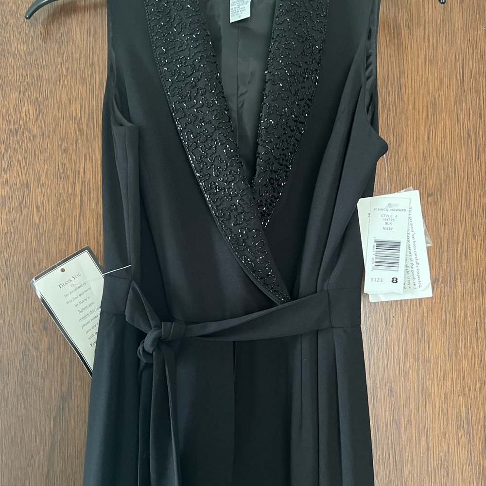 Jessica Howard Jumpsuit Size 8 black with beaded top